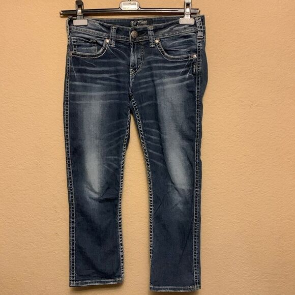 Silver Jeans Denim - Silver Jeans Aiko Women’s Straight Jeans Size W28 (30x23) Blue